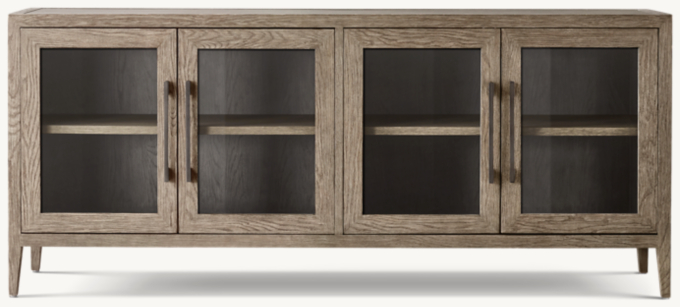 French Contemporary Glass 4-door Sideboard