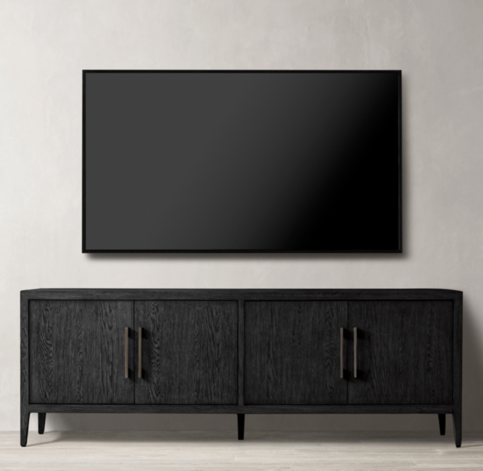 Front view of French Contemporary 4-Door Media Console 