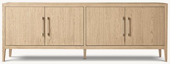 Front view of French Contemporary 4-Door Media Console