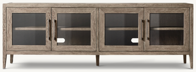 French Contemporary Glass 4-door Media Console