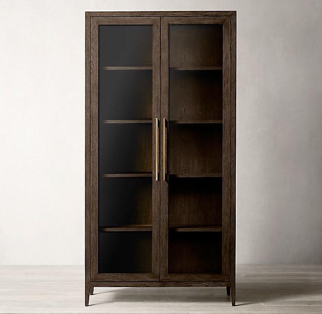 French Contemporary Glass Double Door, Restoration Hardware Cabinets