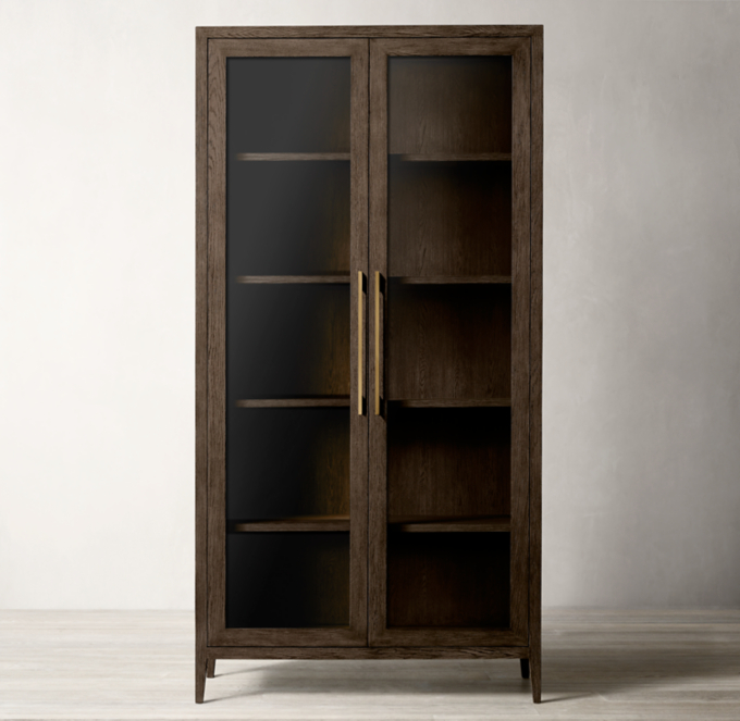 French Contemporary Glass Double Door Cabinet