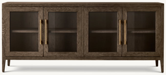 French Contemporary Glass 4-door Sideboard