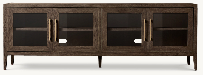 French Contemporary Glass 4-door Media Console