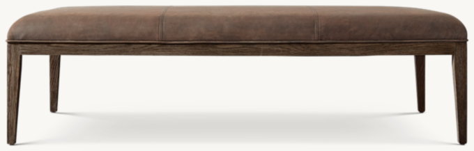French Contemporary Leather Coffee Ottoman