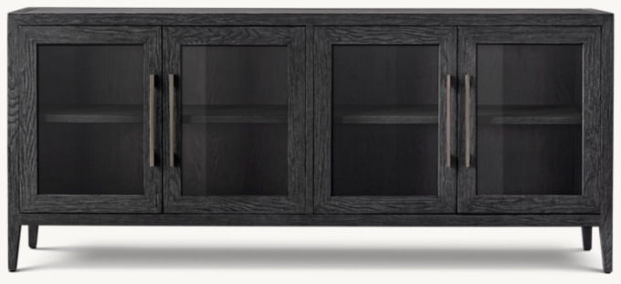 French Contemporary Glass 4-door Sideboard