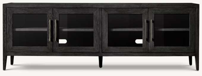 French Contemporary Glass 4-door Media Console