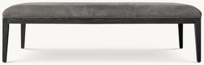 French Contemporary Leather Coffee Ottoman