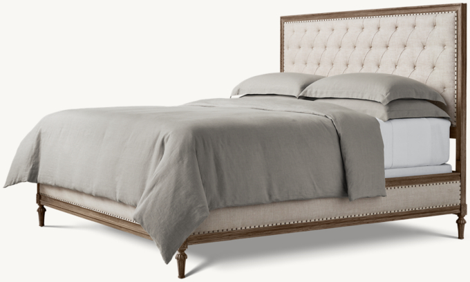 Maison Fabric Diamond-Tufted Panel Bed