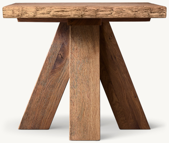 Oak Brûlé Live-Edge Square Side Table
