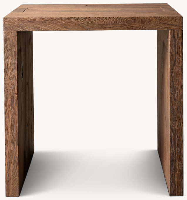 Oak Brûlé Waterfall Square Side Table