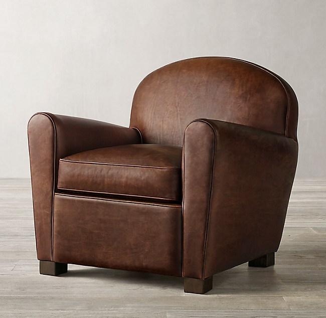 Rupert Leather Club Chair, Restoration Hardware Leather Chair