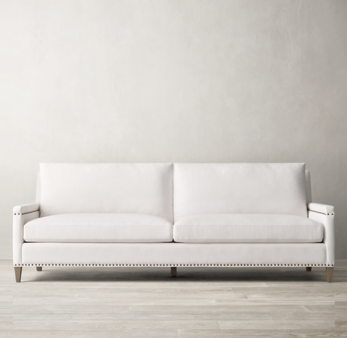 Front view of Turner Track Arm Sofa With Nailheads 