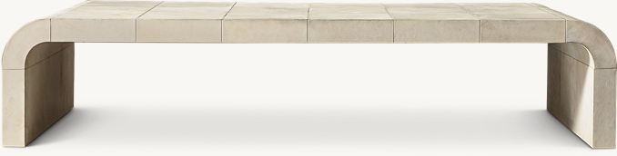 Front view of Lucien Parchment Coffee Table