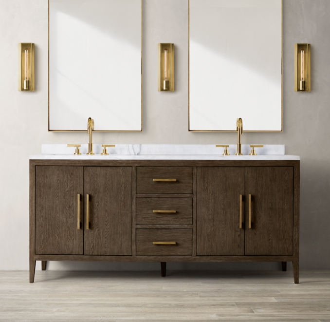 French Contemporary Double Vanity