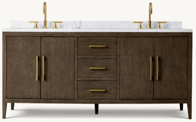 French Contemporary Double Vanity