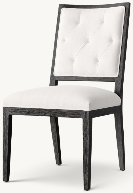 French Contemporary Square Fabric Dining Side Chair RH Baby Child