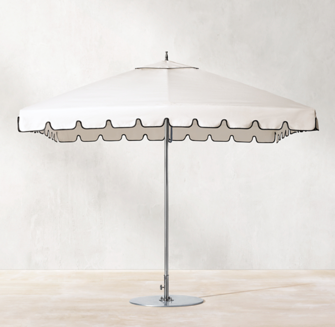 Tuuci Ocean Master Classical Roman Valance Square Umbrella Polished Aluminum