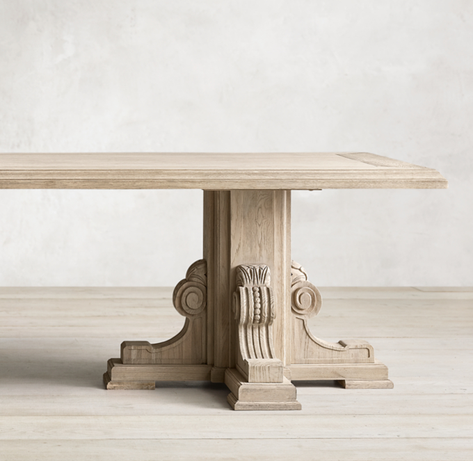 Corbel Carved Oak Rectangular Dining Table