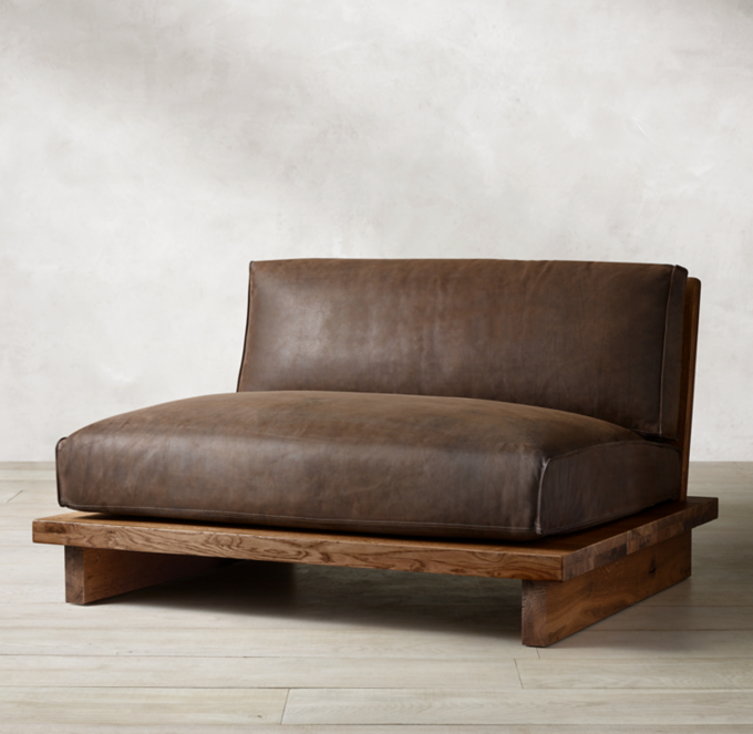 Oak Brule Sled Leather Chair Cushions