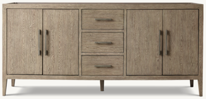 French Contemporary Double Vanity Base