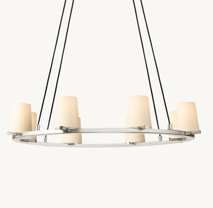 Pauillac Fabric Shade Round Chandelier 36\"