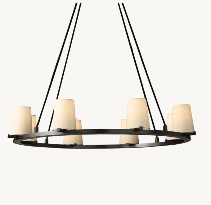 Pauillac Fabric Shade Round Chandelier 36\"