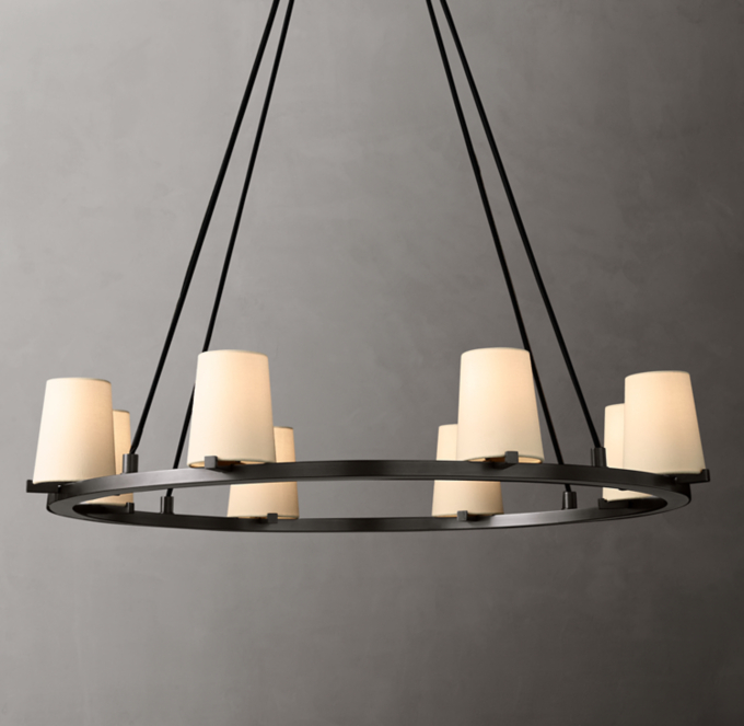 Pauillac Fabric Shade Round Chandelier 36\"