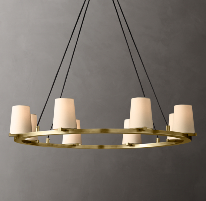 Pauillac Fabric Shade Round Chandelier 36\"