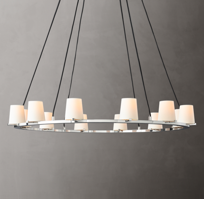 Pauillac Fabric Shade Round Chandelier 48\"