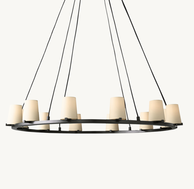 Pauillac Fabric Shade Round Chandelier 48\"