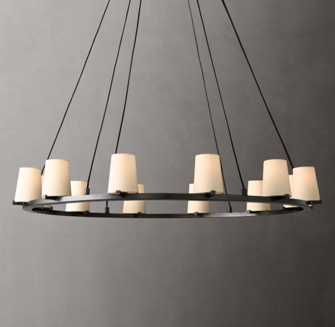 Pauillac Fabric Shade Round Chandelier 48\"