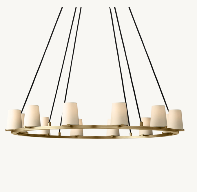 Pauillac Fabric Shade Round Chandelier 48\"