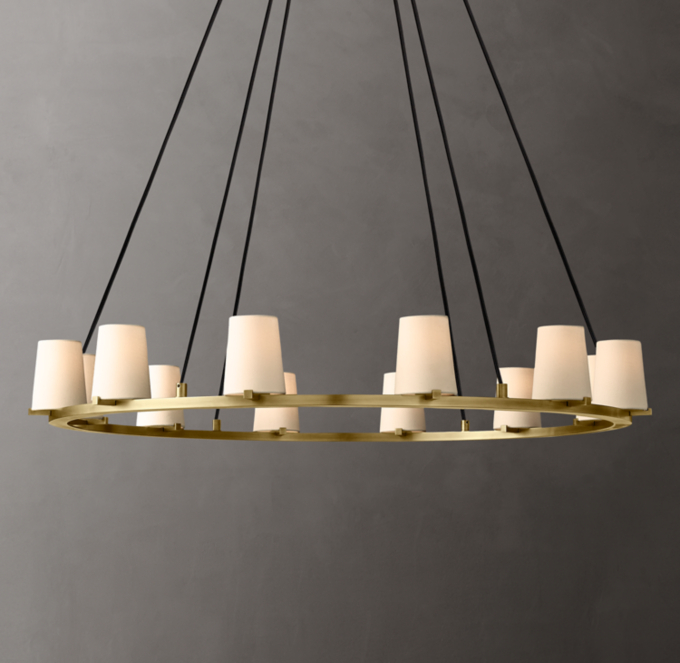 Pauillac Fabric Shade Round Chandelier 48\"