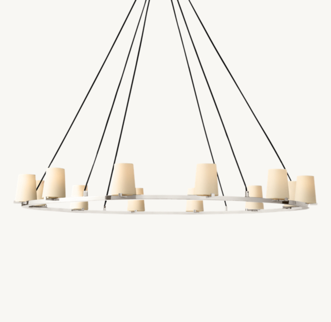 Pauillac Fabric Shade Round Chandelier 60\"