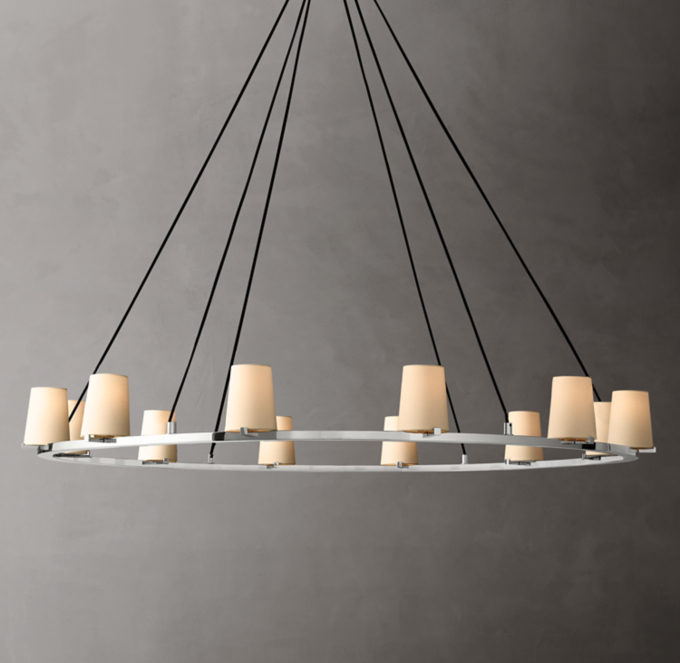 Pauillac Fabric Shade Round Chandelier 60\"