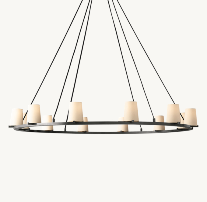 Pauillac Fabric Shade Round Chandelier 60\"