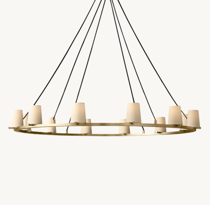 Pauillac Fabric Shade Round Chandelier 60\"