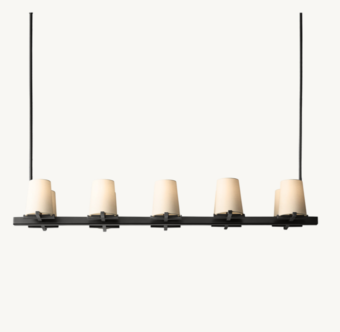 Pauillac Fabric Shade Linear Chandelier 49\"