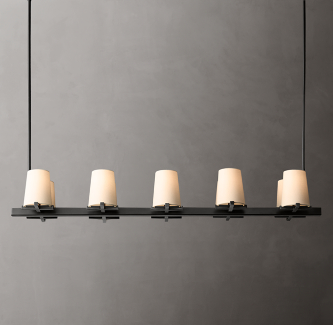 Pauillac Fabric Shade Linear Chandelier 49\"