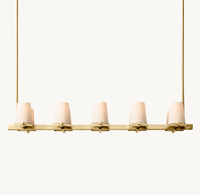 Pauillac Fabric Shade Linear Chandelier 49\"