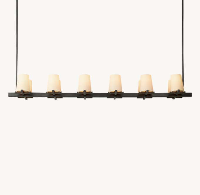 Pauillac Fabric Shade Linear Chandelier 60\"