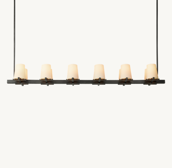 Pauillac Fabric Shade Linear Chandelier 60"