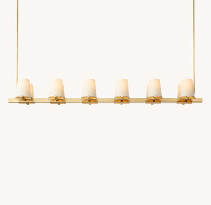 Pauillac Fabric Shade Linear Chandelier 60"