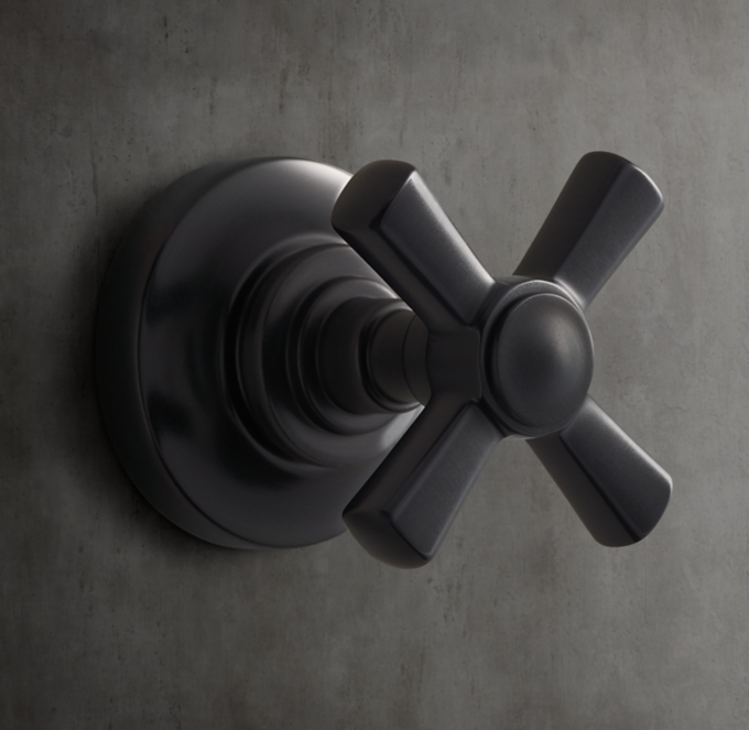 Grafton Cross-Handle Flow Control Valve & Trim Set For Thermostatic Systems