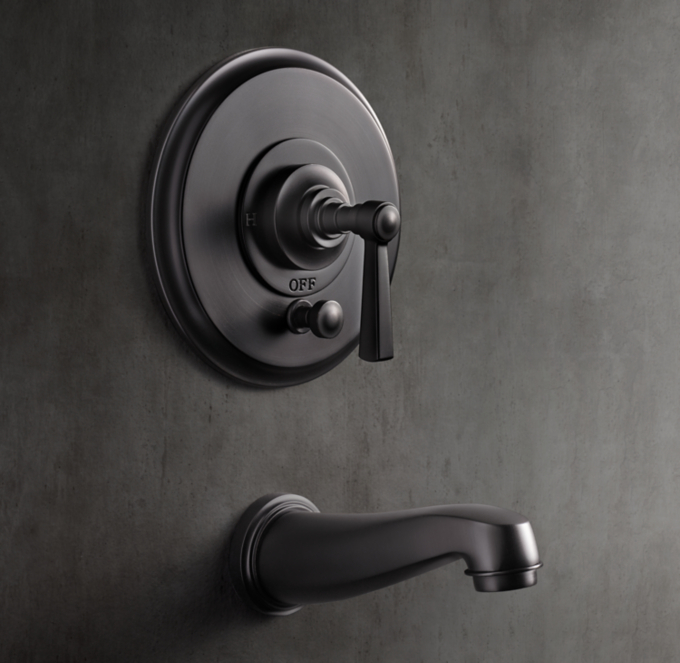 Grafton Lever-Handle Balanced-Pressure Tub & Shower Valve & Trim Set With Bath Spout