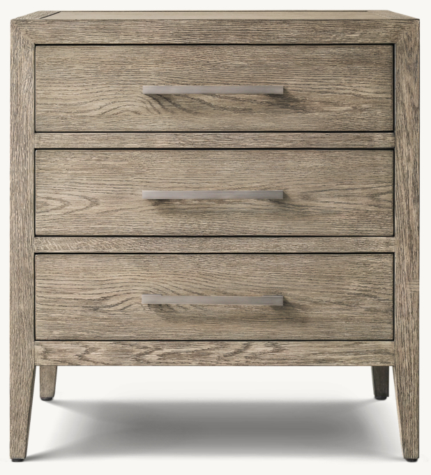 26&#34; nightstand shown in Grey Oak/Satin Pewter.