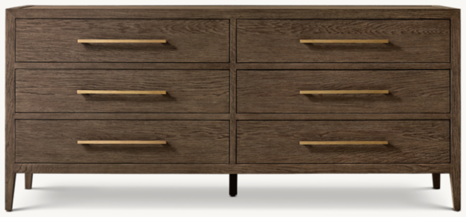 French Contemporary 6-Drawer Dresser