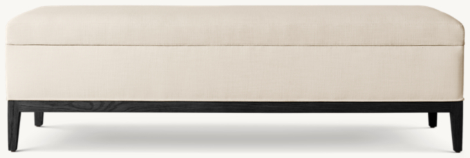 French Contemporary Fabric End-of-Bed Storage Bench