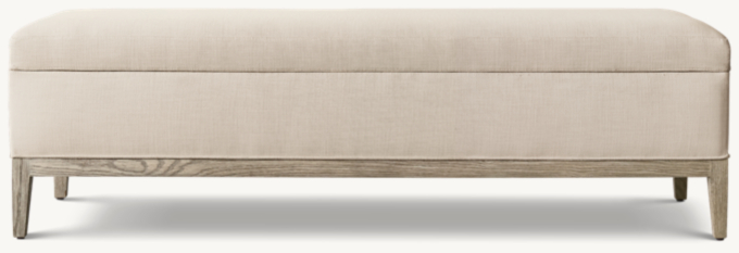 French Contemporary Fabric End-of-Bed Storage Bench